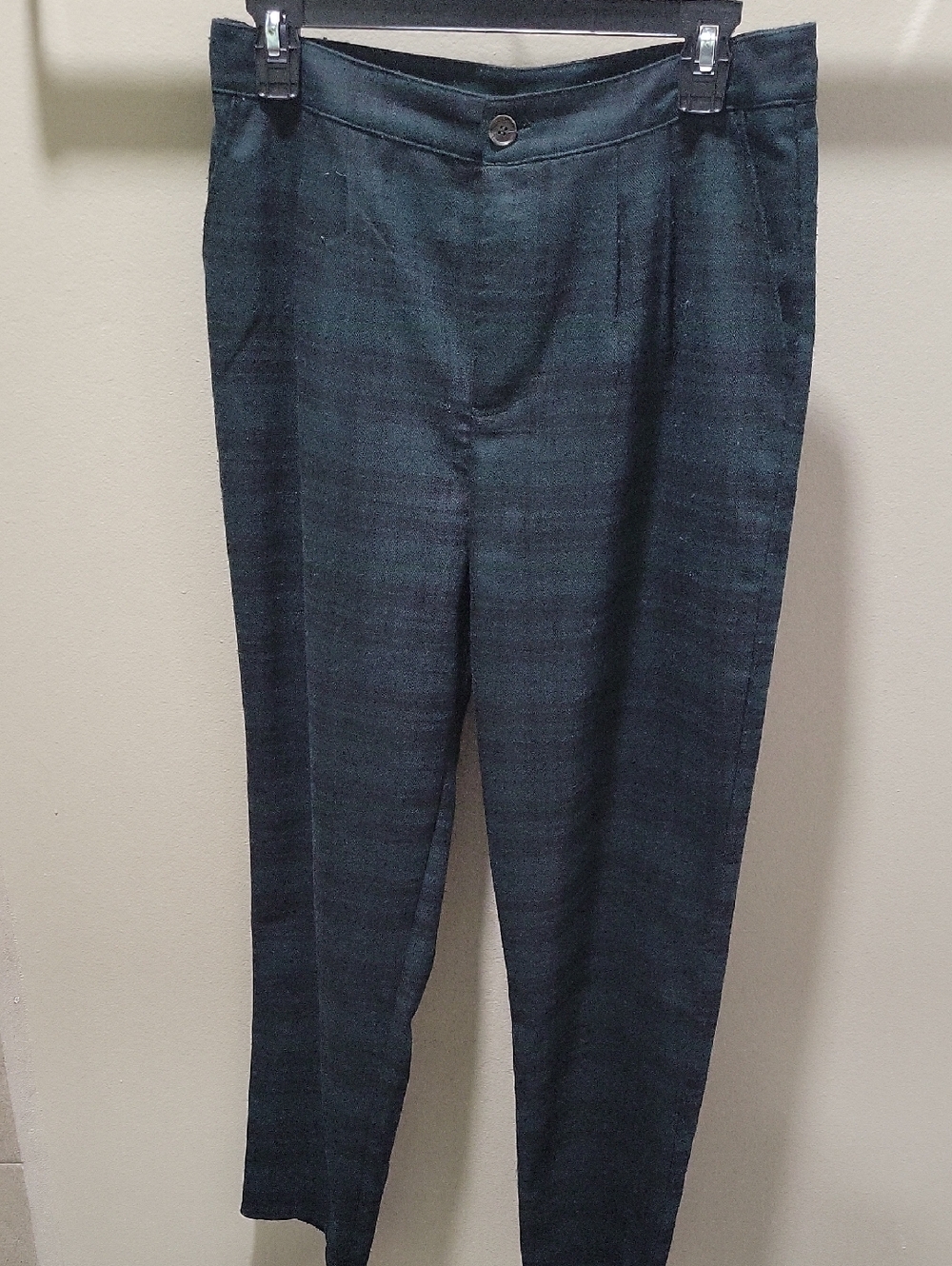 Forever 21 Dark Green Plaid Women's Dress Pants